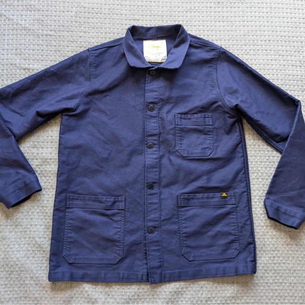 Le Mont St Michel Navy Moleskin Chore Coat